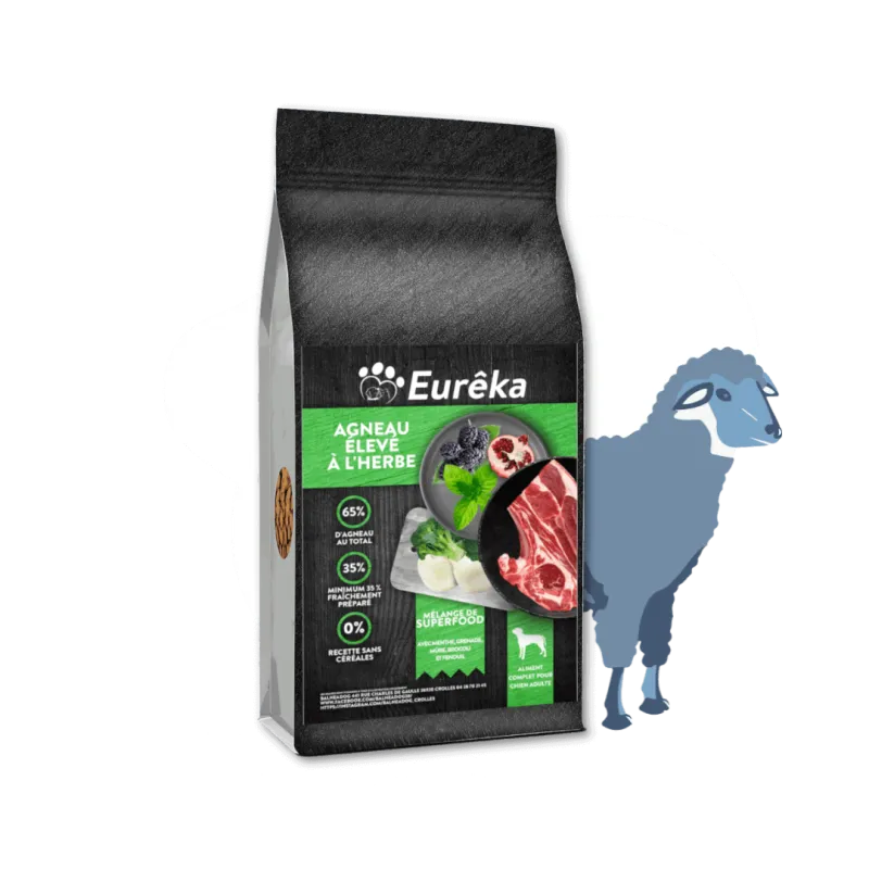 Croquettes chien adulte holistic sans céréales - Agneau élevé à l'herbe - 2 Kg