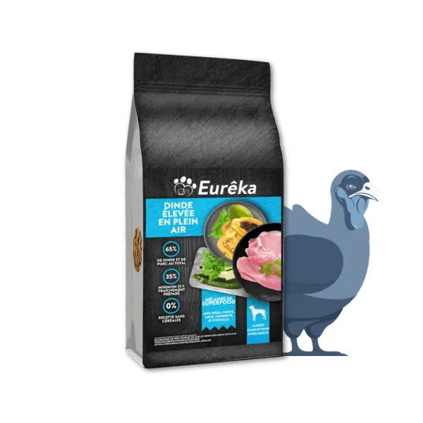 Croquettes chien adulte holistic sans céréales - Dinde élevée en plein air - 2 Kg