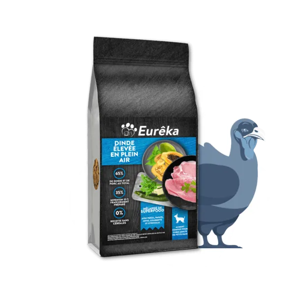 Croquettes chien de petite race holistic sans céréales - Dinde élevée en plein air - 2 Kg