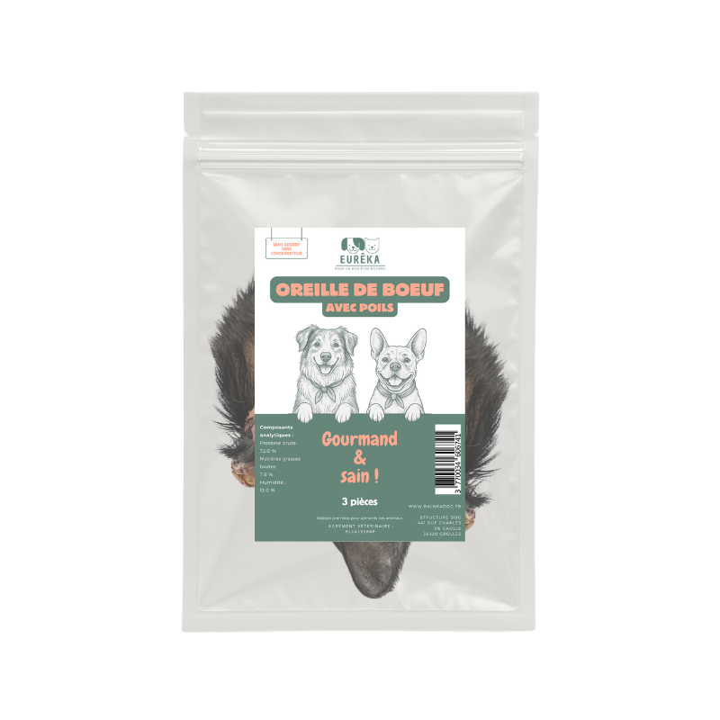 Oreilles de bœuf avec poils pour Chien