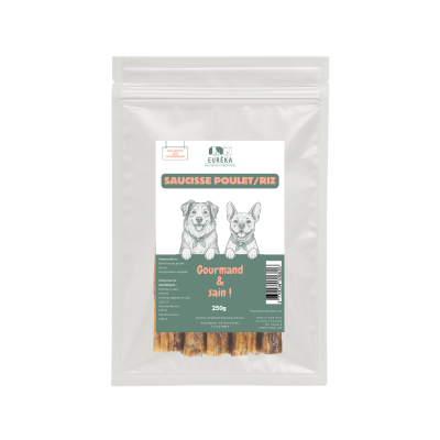 Saucisses de Poulet et Riz pour Chien – Friandises Naturelles pour ...